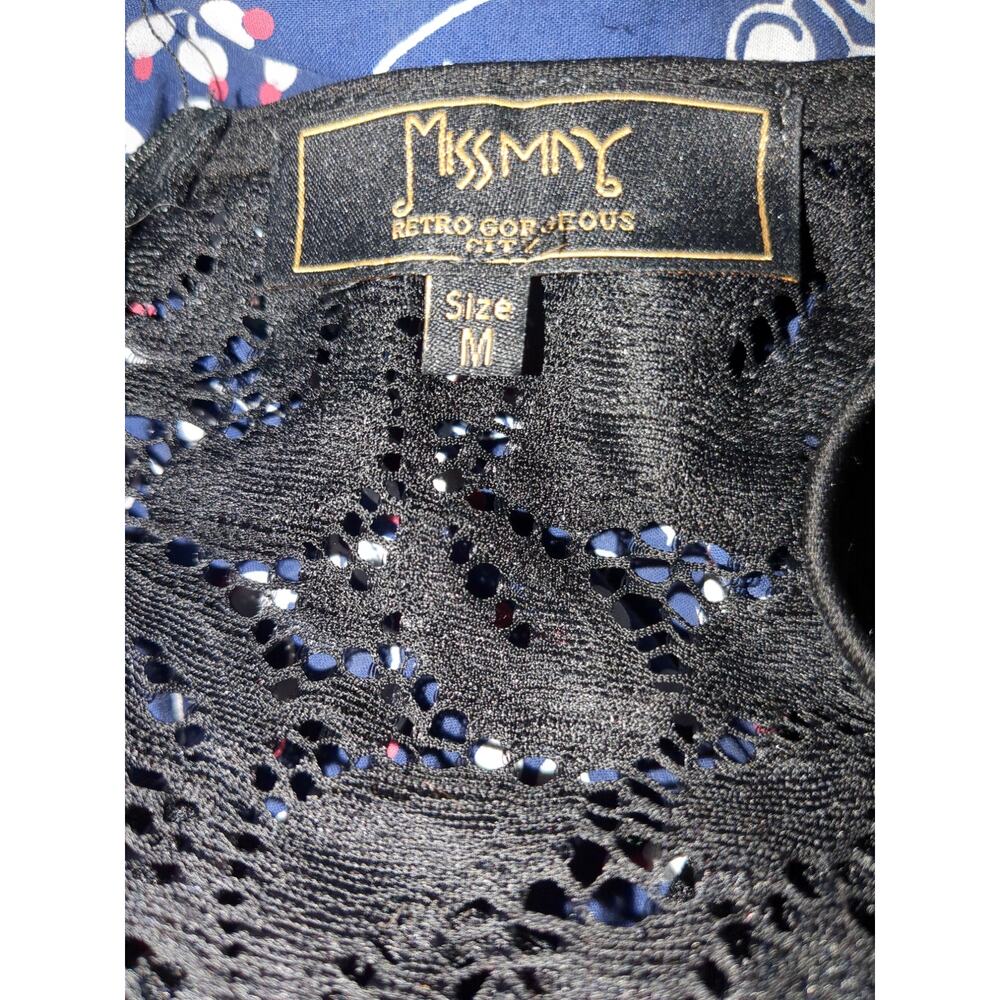 Medium Missmay v neck black lace women's dress #13 - Picture 4 of 5